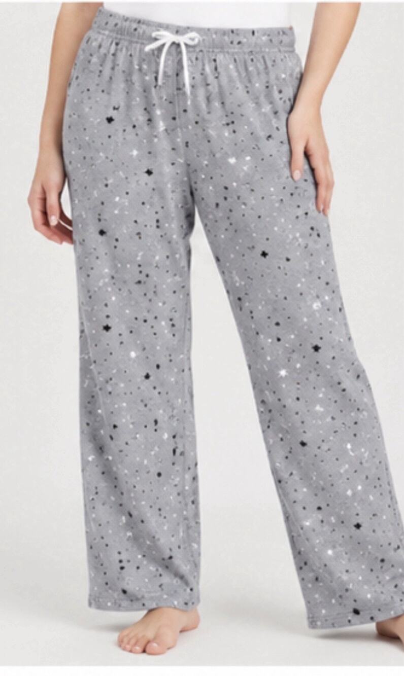 M&S Day Dreams Womens Pajama Pants Size 18 Gray Stars Moon Lounge Sleepwear